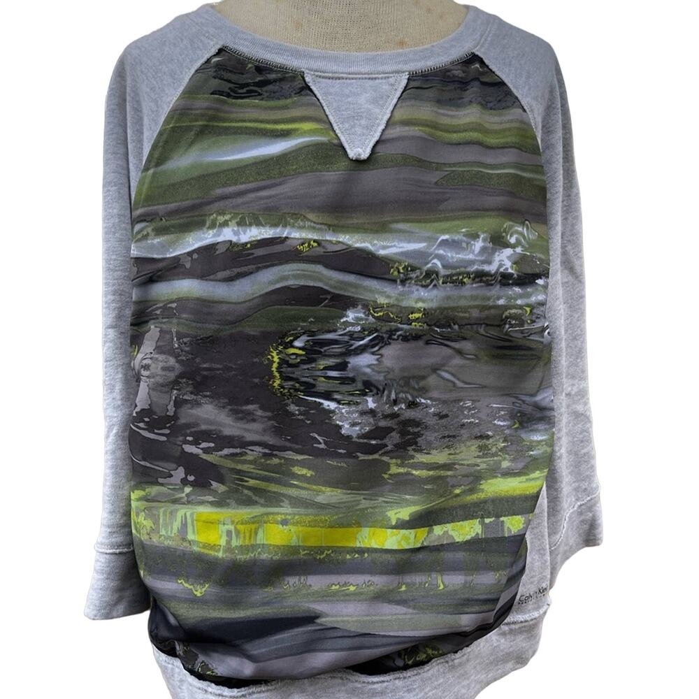 Calvin Klein Performance Grey and Green Sweatshirt, Size M